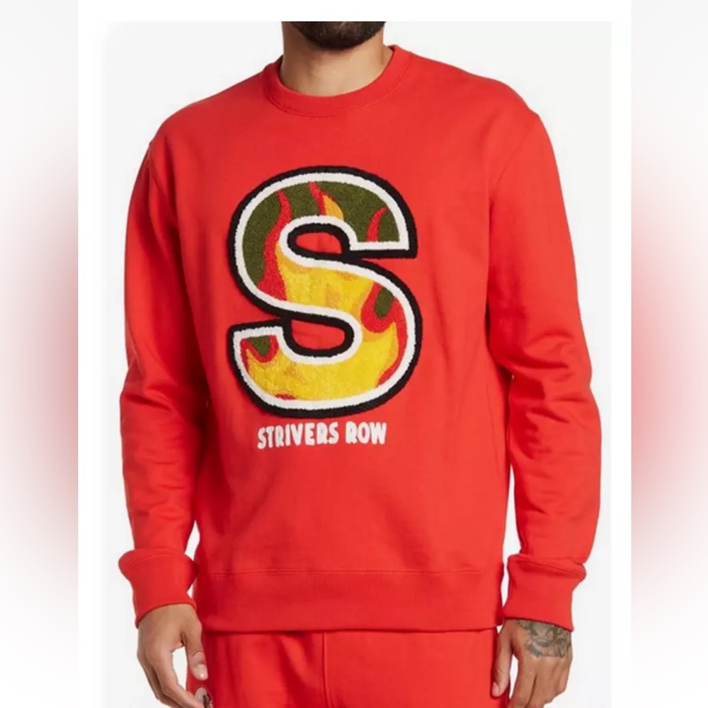 NWT New tags  STRIVERS ROW Triumph Crew Varsity Pullover Sweatshirt Red Small